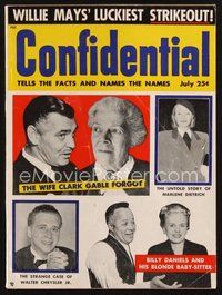 2m094 CONFIDENTIAL magazine July 1955 Marlene Dietrich's untold story, the wife Clark Gable forgot!