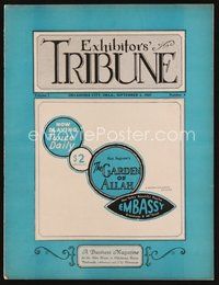 2m079 EXHIBITORS TRIBUNE exhibitor magazine September 3, 1927 Rex Ingram's The Garden of Allah!