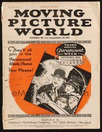 2m075 MOVING PICTURE WORLD exhibitor magazine Aug 28, 1920 2-page ad for Babe Ruth in Headin' Home!