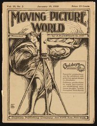 2m067 MOVING PICTURE WORLD exhibitor magazine Jan 19, 1918 Chaplin, Keystone makes skulls grin!