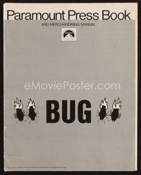 2m116 BUG pressbook '75 wild horror image of screaming girl on phone with flaming insect!
