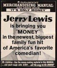 2m152 IT'S ONLY MONEY pressbook '62 Jerry Lewis in the newest, biggest, family fun hit!