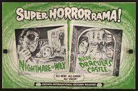 2m179 NIGHTMARE IN WAX/BLOOD OF DRACULA'S CASTLE pressbook '70s super horrorrama!