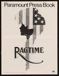 2m183 RAGTIME pressbook '81 James Cagney, Pat O'Brien, cool patriotic American flag art!