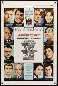 2p021 AIRPORT 1sh '70 Burt Lancaster, Dean Martin, Jacqueline Bisset, Jean Seberg!