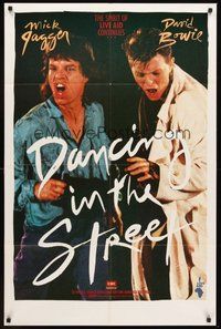 2p172 DANCING IN THE STREET 1sh '85 great huge image of Mick Jagger & David Bowie singing!