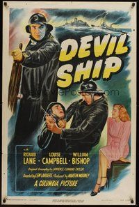 2p190 DEVIL SHIP 1sh '47 Lew Landers, Richard Lane is bound for Alcatraz!