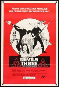 2p191 DEVILS THREE: THE KARATE KILLERS 1sh '80 Marrie Lee as Cleopatra Wong the karate queen!