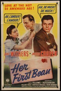 2p339 HER FIRST BEAU 1sh '41 Jane Withers, Jackie Cooper, love at the not so awkward age!
