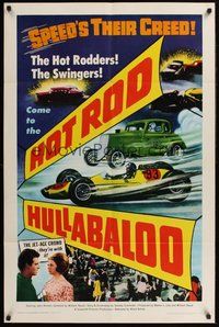 2p364 HOT ROD HULLABALOO 1sh '66 speed's their creed, the Jet-Age crowd - they're with it!