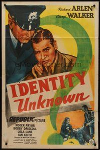 2p385 IDENTITY UNKNOWN 1sh '45 how can Richard Arlen tell if he loves sexy Cheryl Walker?