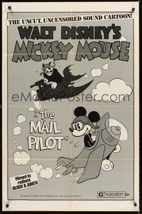 2p496 MAIL PILOT 1sh R74 Walt Disney, wacky art of pilot Mickey Mouse, uncensored!