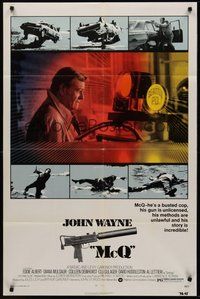 2p520 McQ 1sh '74 John Sturges, John Wayne is a busted cop with an unlicensed gun!