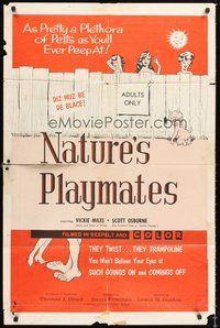 2p589 NATURE'S PLAYMATES 1sh '62 Herschell Lewis directed, you won't believe your eyes!