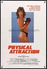 2p654 PHYSICAL ATTRACTION 1sh '84 topless Olympic runner Shannon McCullough working out!