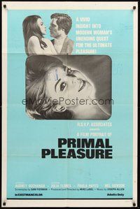 2p690 PRIMAL PLEASURE 1sh '73 sexy Audrey Buchanan, unending quest for ultimate pleasure!