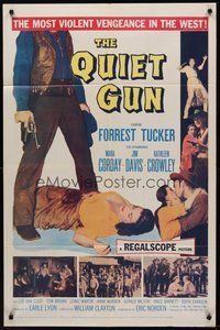 2p711 QUIET GUN 1sh '57 Forrest Tucker, sexy Mara Corday, the most violent vengeance in the West!