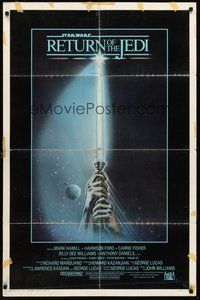 2p737 RETURN OF THE JEDI 1sh '83 George Lucas classic, Mark Hamill, Harrison Ford, lightsaber art!