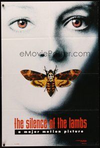 2p798 SILENCE OF THE LAMBS style A teaser DS 1sh '90 image of Jodie Foster with moth over mouth!