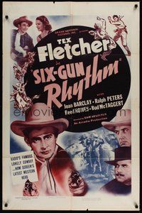 2p805 SIX-GUN RHYTHM 1sh '39 Tex Fletcher, Joan Barclay, Sam Newfield western!