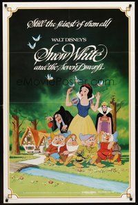 2p819 SNOW WHITE & THE SEVEN DWARFS 1sh R83 Walt Disney animated cartoon fantasy classic!
