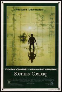 2p826 SOUTHERN COMFORT 1sh '81 Walter Hill, Keith Carradine, cool image of hunter in swamp!