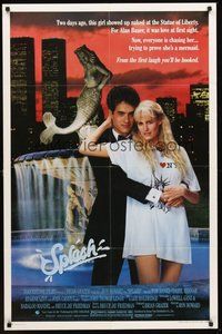 2p832 SPLASH 1sh '84 Tom Hanks loves mermaid Daryl Hannah in New York City!
