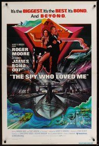 2p833 SPY WHO LOVED ME 1sh '77 great art of Roger Moore as James Bond 007 by Bob Peak!