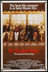 2p836 ST. ELMO'S FIRE 1sh '85 Rob Lowe, Demi Moore, Emilio Estevez, Ally Sheedy, Judd Nelson