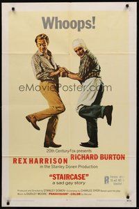 2p839 STAIRCASE int'l 1sh '69 Stanley Donen, Rex Harrison & Richard Burton in a sad gay story!