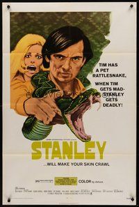 2p842 STANLEY 1sh '72 when Tim gets mad, his scary deadly pet rattlesnake does too!