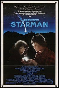 2p850 STARMAN 1sh '84 John Carpenter, close-up of alien Jeff Bridges & Karen Allen!