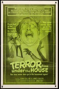 2p889 TERROR FROM UNDER THE HOUSE 1sh '76 if you look in the basement, be ready to SCREAM!