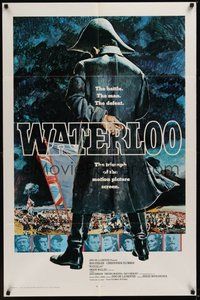 2p960 WATERLOO int'l 1sh '70 great artwork of Rod Steiger as Napoleon Bonaparte!