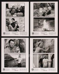 2r322 CAST AWAY 4 8x10 stills '00 Robert Zemeckis, Tom Hanks stranded alone on a desert island!