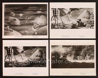 2r242 MYSTERIANS 7 int'l 8x10.25 stills '59 fantastic art of monster attack by Lt. Col. Robert Rigg!