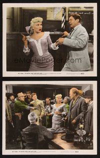 2r971 BEAUTIFUL BLONDE FROM BASHFUL BEND 2 color 8x10.25 stills '49 Preston Sturges, Betty Grable