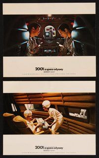 2r966 2001: A SPACE ODYSSEY 2 color English FOH LCs '68 Stanley Kubrick, Dullea, Lockwood, Cinerama