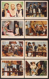 2r656 CAPTAIN HORATIO HORNBLOWER 8 color English FOH LCs '51 Gregory Peck & pretty Virginia Mayo!