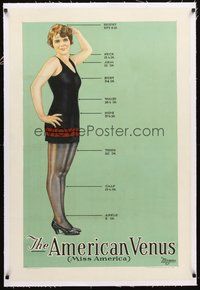 2s288 AMERICAN VENUS linen style C 1sh '26 artwork & measurements of the ideal Miss America!