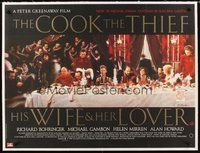 2s011 COOK, THE THIEF, HIS WIFE & HER LOVER linen British quad '89 Peter Greenway, Helen Mirren