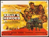 2s015 KELLY'S HEROES linen British quad '70 Clint Eastwood, Telly Savalas, Don Rickles, Sutherland