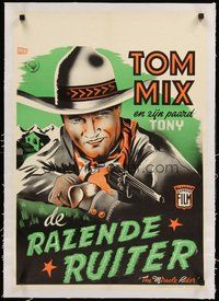 2s036 MIRACLE RIDER linen Dutch '35 Tom Mix is the idol of every boy in the world in this serial!