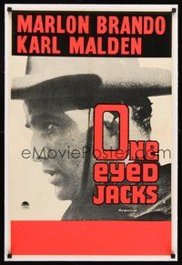 2s027 ONE EYED JACKS linen English double crown '61 different c/u of star & director Marlon Brando!