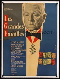 2s141 POSSESSORS linen French 23x32 '58 Les Grandes Familles, art of Jean Gabin by Rene Ferracci!