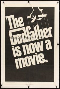 2s393 GODFATHER linen teaser 1sh '72 Marlon Brando in Francis Ford Coppola crime classic!