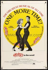 2s399 GREASE linen 1sh R80 John Travolta & Olivia Newton-John in a most classic musical!