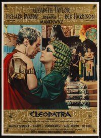 2s155 CLEOPATRA linen Italian lrg pbusta '63 romantic close up of Elizabeth Taylor & Rex Harrison!