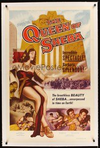 2s506 QUEEN OF SHEBA linen 1sh '53 the breathless beauty of Sheba unsurpassed in time on Earth!