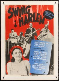 2s047 SWING IN HARLEM linen Swedish '46 Lena Horne & top black African American jazz performers!